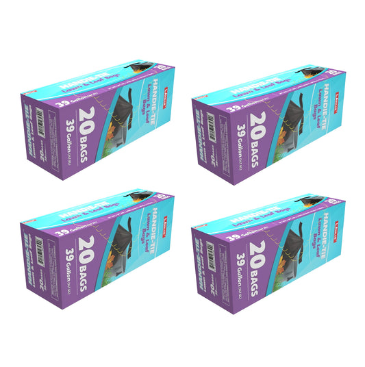 (D56239) "LA Value" Lawn & Leaf Bags W/ Twist Ties, 39GAL, 20Bags/ Box