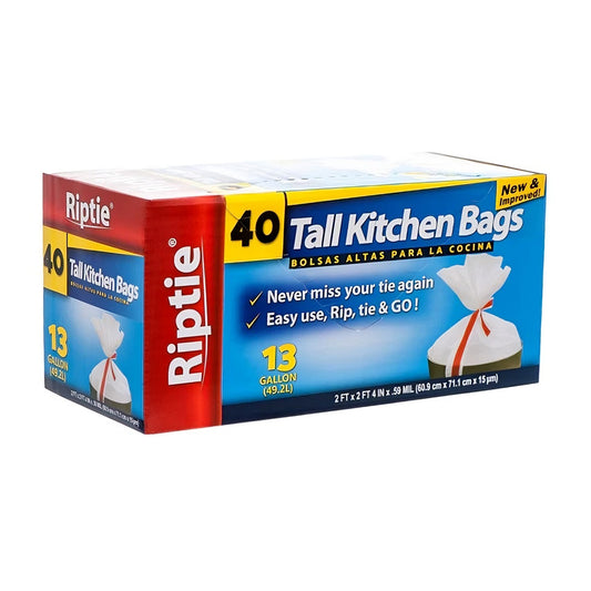 (D559013NEW) "Riptie" Value Pack 13GL/40CT. Tall Kitchen, White