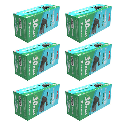(D56226) "LA Value"  Trash Bags W/ Twist Ties, 26GAL, 30Bags/ Box