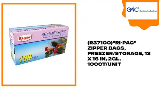 (R37100)"Ri-Pac" Zipper Bags, Freezer/Storage, 13 x 16 IN, 2GL, 100CT/Unit by@Outfy
