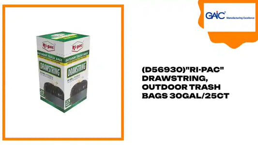 (D56930)"Ri-Pac" Drawstring, Outdoor Trash Bags 30GAL/25CT by@Outfy