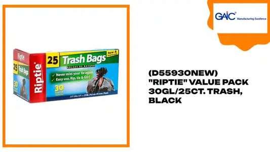 (D55930NEW) "Riptie" Value Pack 30GL/25CT. Trash, Black by@Outfy