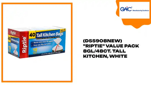 (D55908NEW) "Riptie" Value Pack 8GL/48CT. Tall Kitchen, White by@Outfy