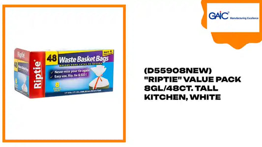 (D55908NEW) "Riptie" Value Pack 8GL/48CT. Tall Kitchen, White by@Outfy