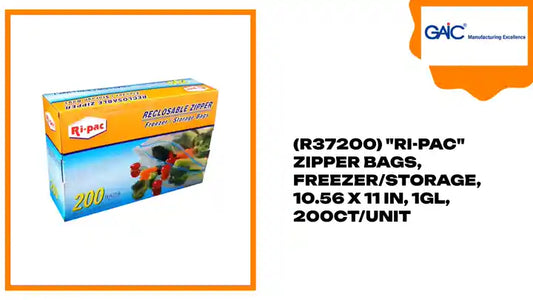 (R37200) "Ri-Pac" Zipper Bags, Freezer/Storage, 10.56 x 11 IN, 1GL, 200CT/Unit by@Outfy