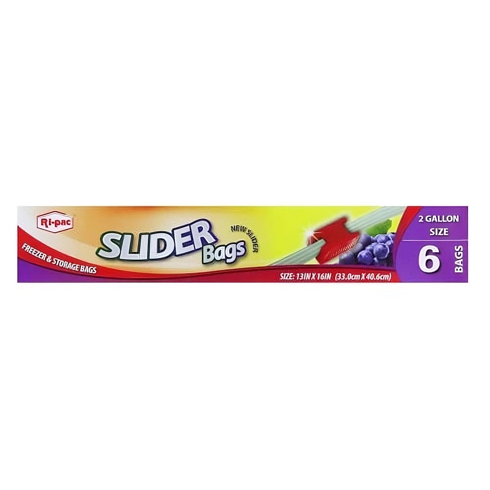 (D27306) "Ri-Pac" Slide Zipper Bags, Freezer/Storage, 2GAL/6CT, 24/CS