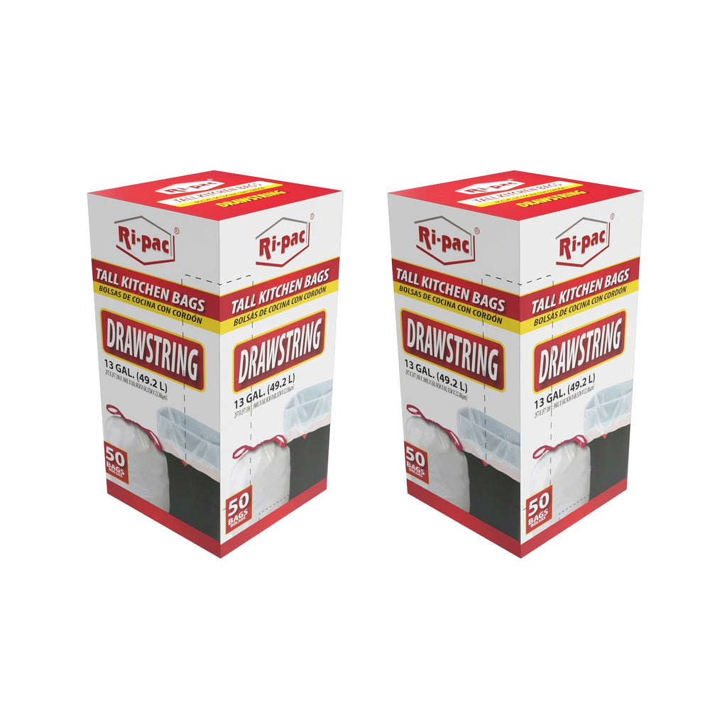 (D56913) "Ri-Pac" Drawstring, Tall Kitchen Bags 13 GAL/50CT