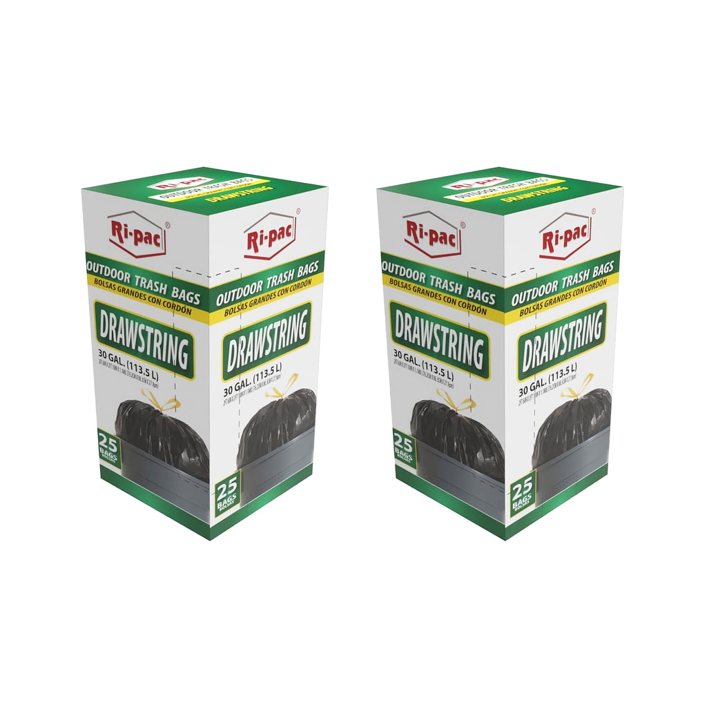 (D56930)"Ri-Pac" Drawstring, Outdoor Trash Bags 30GAL/25CT