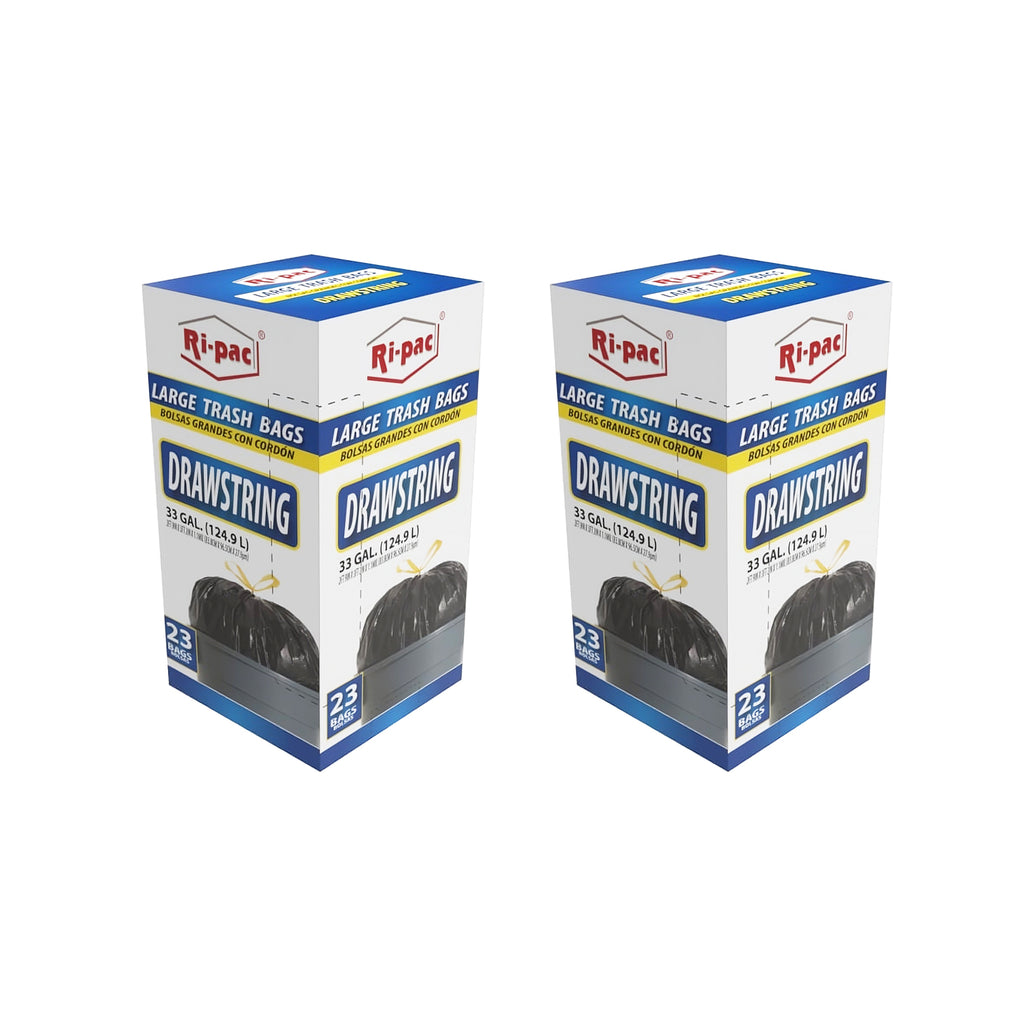(D56933) "Ri-Pac" Drawstring, Large Trash Bags 33 GAL/23CT