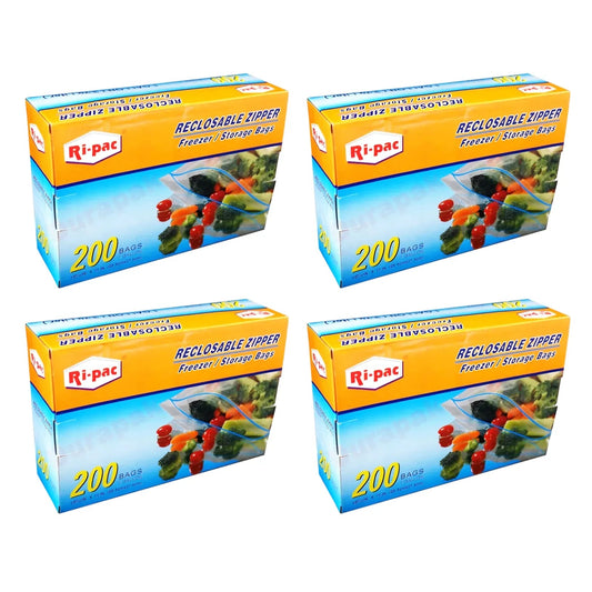 (R37200) "Ri-Pac" Zipper Bags, Freezer/Storage, 10.56 x 11 IN, 1GL, 200CT/Unit - GAIC