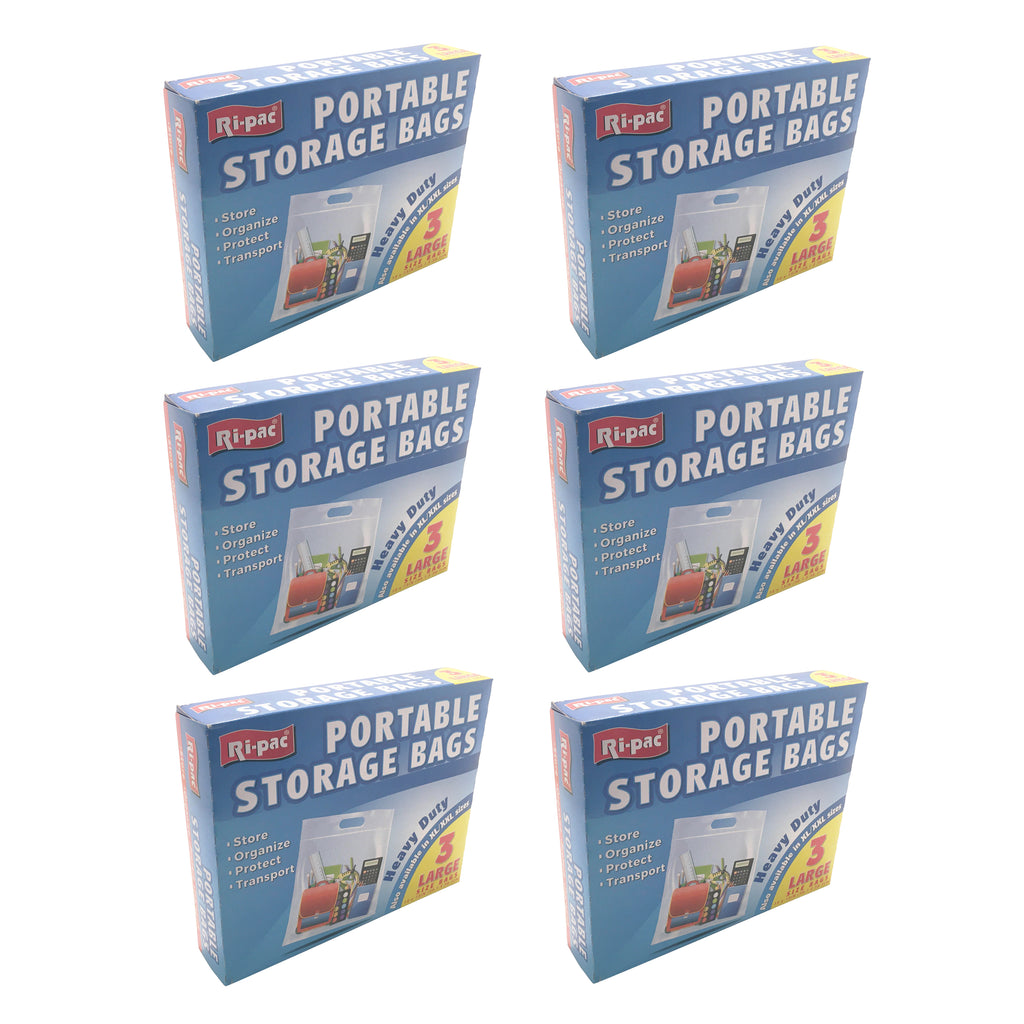 (D27803) Ri-Pac Portable Storage Bags with Zipper Seal, 3 Large Bags 24/CS