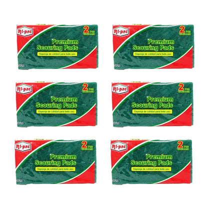 (D11720) "Ri-Pac"  Premium Scouring Pads, green, 2pk, 36/cs
