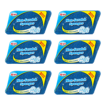 (D11713) "Ri-Pac" Non- Scratch Sponges, 3 Pcs/Pack, 36/Cs