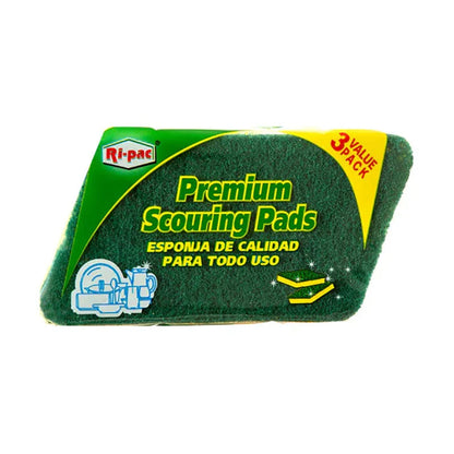 (D11710) "Ri-Pac" Premium Scouring Pads, 3 Pcs/Pack, 36/Cs - GAIC