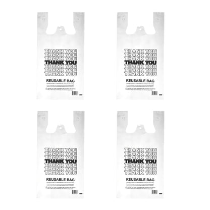(RT12708W) White Reusable T-shirt, 12x7x22, 2.25mil, 150 pc/cs