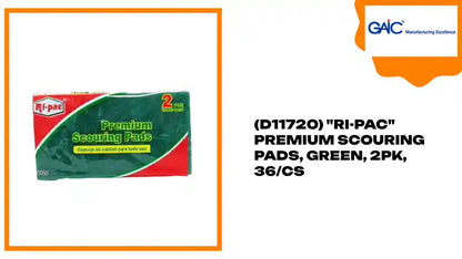 (D11720) &quot;Ri-Pac&quot; Premium Scouring Pads, green, 2pk, 36/cs by@Outfy