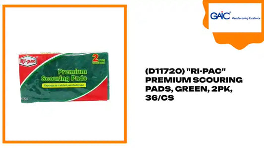 (D11720) &quot;Ri-Pac&quot; Premium Scouring Pads, green, 2pk, 36/cs by@Outfy
