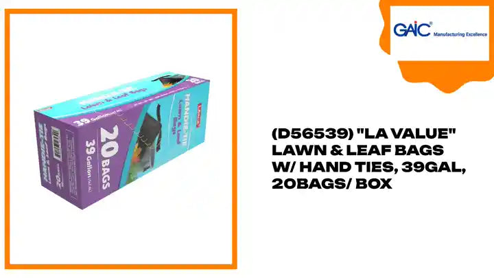 (D56539) "LA Value" Lawn & Leaf Bags W/ Hand Ties, 39GAL, 20Bags/ Box by@Outfy