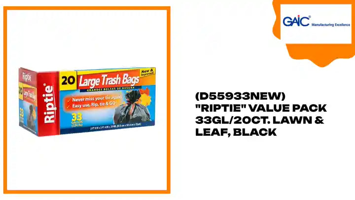 (D55933NEW) &quot;Riptie&quot; Value Pack 33GL/20CT. Lawn &amp; Leaf, Black by@Outfy