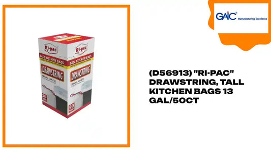 (D56913) &quot;Ri-Pac&quot; Drawstring, Tall Kitchen Bags 13 GAL/50CT by@Outfy