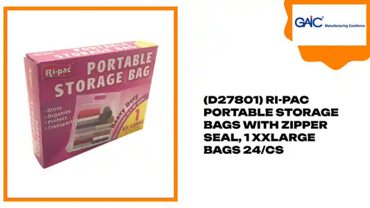 (D27801) Ri-Pac Portable Storage Bags with Zipper Seal, 1 XXlarge Bags 24/CS by@Outfy