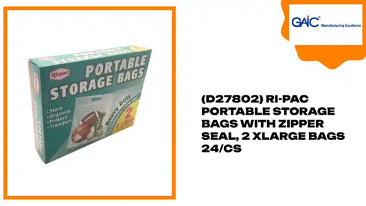 (D27802) Ri-Pac Portable Storage Bags with Zipper Seal, 2 Xlarge Bags 24/CS by@Outfy