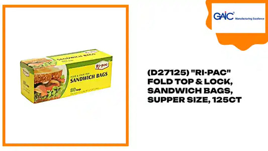 (D27125) &quot;Ri-Pac&quot; Fold Top &amp; Lock, Sandwich Bags, Supper Size, 125CT by@Outfy