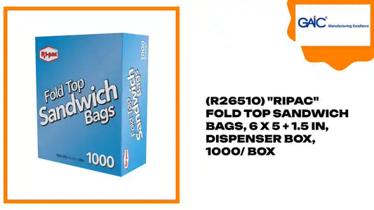 (R26510) &quot;Ripac&quot; Fold Top Sandwich Bags, 6 x 5 + 1.5 IN, Dispenser Box, 1000/ Box by@Outfy