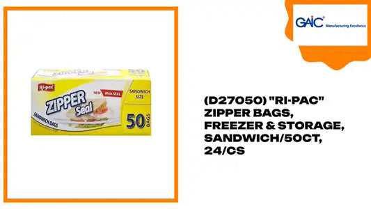 (D27050) &quot;Ri-Pac&quot; Zipper Bags, Freezer &amp; Storage, Sandwich/50CT, 24/CS by@Outfy