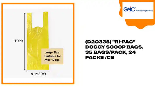 (D20335) &quot;Ri-Pac&quot; Doggy Scoop Bags, 35 Bags/Pack, 24 Packs /Cs by@Outfy