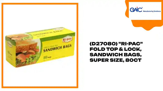 (D27080) &quot;Ri-Pac&quot; Fold Top &amp; Lock, Sandwich Bags, Super Size, 80CT by@Outfy